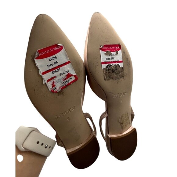 J. Crew Women’s Embllished Satin Slingback Flats, Pink Blush, Size 6 - Picture 12 of 12